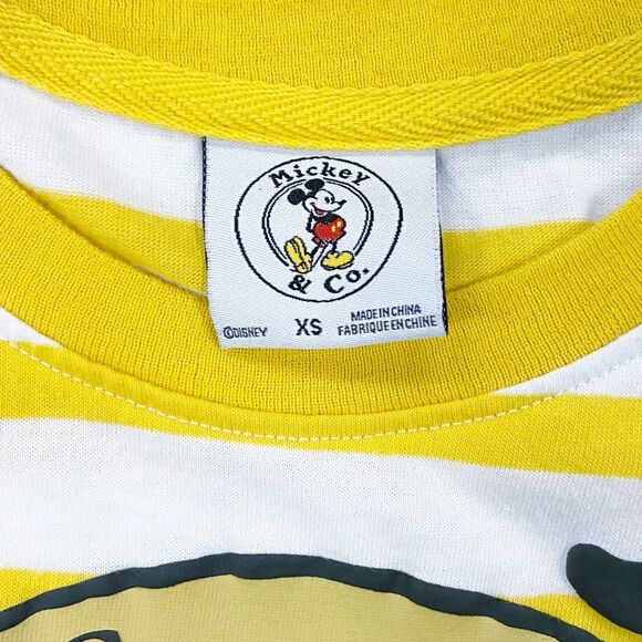Disney Mickey & Co. Pluto Dog Yellow & White Striped Crewneck T-Shirt XS - Picture 2 of 10